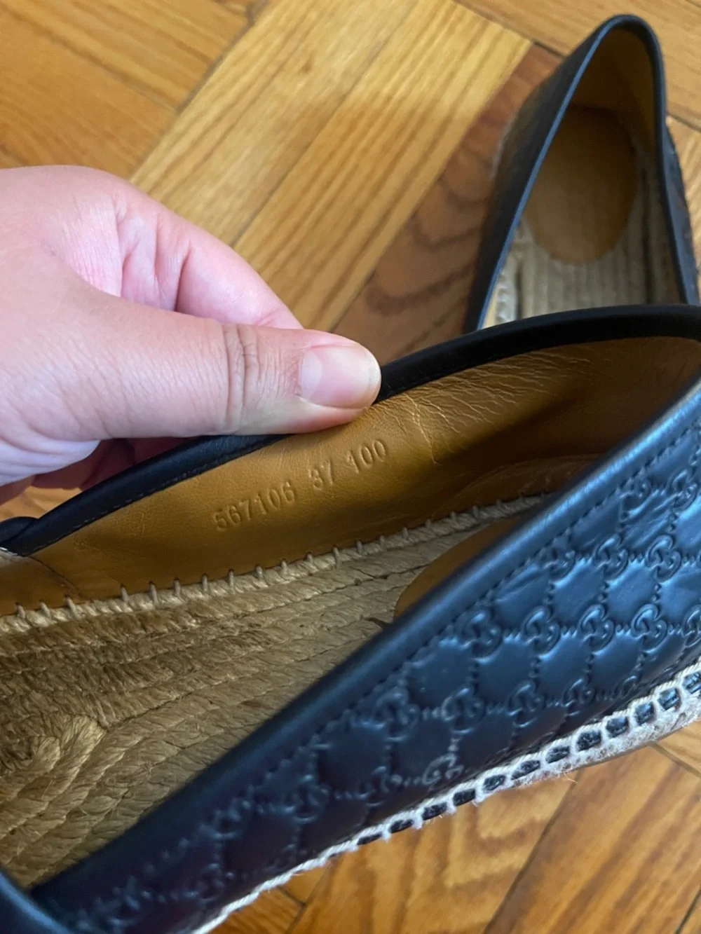 Gucci Microguccissima Monogram Pattern Leather Espadrilles Quiet Luxury - Picture 12 of 16